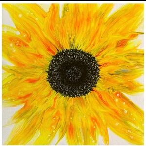 12x12 acrylic swipe sunflower acrylic painting